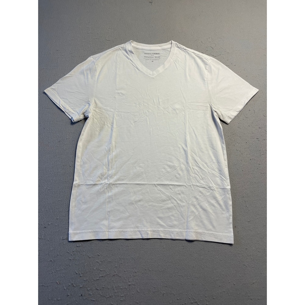 Banana Republic Premium Wash T Shirt Cotton White Medium Mens